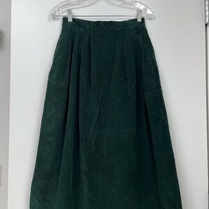 Talbots Dark Green Maxi Corduroy Skirt